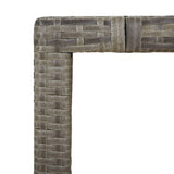 Garden Table with Wooden Top Grey Poly Rattan&Solid Wood Acacia - 45-Degree Angle