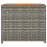 Tea Table with Wooden Top Grey Poly Rattan&Solid Wood Acacia