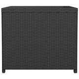 Tea Table with Glass Top Black Poly Rattan&Tempered Glass - Top-Down View