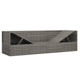 Outdoor Lounge Bed with Cushions Grey Poly Rattan - Close-Up Angle