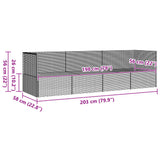 Outdoor Lounge Bed with Cushions Grey Poly Rattan