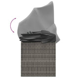 Outdoor Lounge Bed with Roof and Cushions Grey Poly Rattan - Close-Up Angle