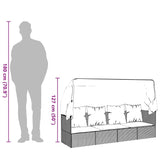 Outdoor Lounge Bed with Roof and Cushions Black Poly Rattan - Extra Image