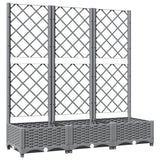 Garden Planter with Trellis Light Grey 120x40x121.5 cm PP