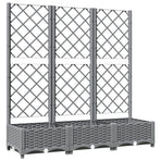 Garden Planter with Trellis Light Grey 120x40x121.5 cm PP
