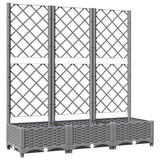 Garden Planter with Trellis Light Grey 120x40x121.5 cm PP - Front View