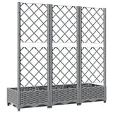 Garden Planter with Trellis Light Grey 120x40x121.5 cm PP - Rear View
