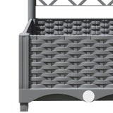 Garden Planter with Trellis Light Grey 120x40x121.5 cm PP - Close-Up Angle