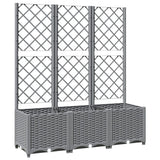 Garden Planter with Trellis Light Grey 120x40x136 cm PP