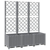 Garden Planter with Trellis Light Grey 120x40x136 cm PP - Front View
