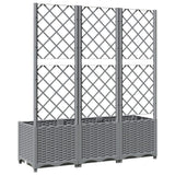 Garden Planter with Trellis Light Grey 120x40x136 cm PP