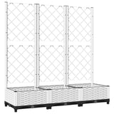 Garden Planter with Trellis White 120x40x121.5 cm PP - Front View