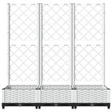 Garden Planter with Trellis White 120x40x121.5 cm PP