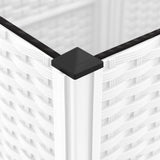 Garden Planter with Trellis White 120x40x121.5 cm PP - Close-Up Angle