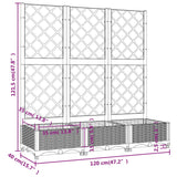 Garden Planter with Trellis White 120x40x121.5 cm PP - Low Angle