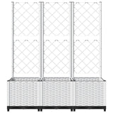 Garden Planter with Trellis White 120x40x136 cm PP - Top-Down View