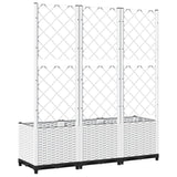 Garden Planter with Trellis White 120x40x136 cm PP - Rear View