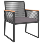 4 Piece Garden Lounge Set with Cushions Black Steel