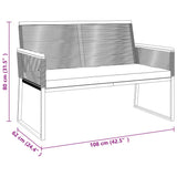 4 Piece Garden Lounge Set with Cushions Black Steel