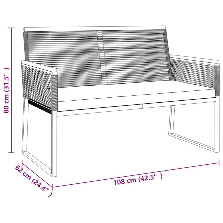 4 Piece Garden Lounge Set with Cushions Black Steel