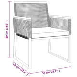 4 Piece Garden Lounge Set with Cushions Black Steel