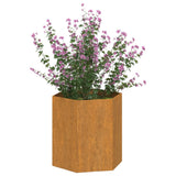 Planter Rusty 40x40x45 cm Corten Steel - Side View