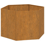 Planter Rusty 60x60x45 cm Corten Steel - Front View