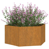 Planter Rusty 90x90x45 cm Corten Steel - Side View