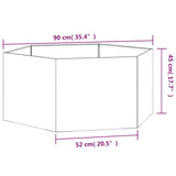 Planter Rusty 90x90x45 cm Corten Steel - Extra Image