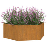 Planter Rusty 138x120x45 cm Corten Steel - Side View