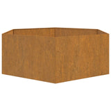 Planter Rusty 138x120x45 cm Corten Steel - Rear View