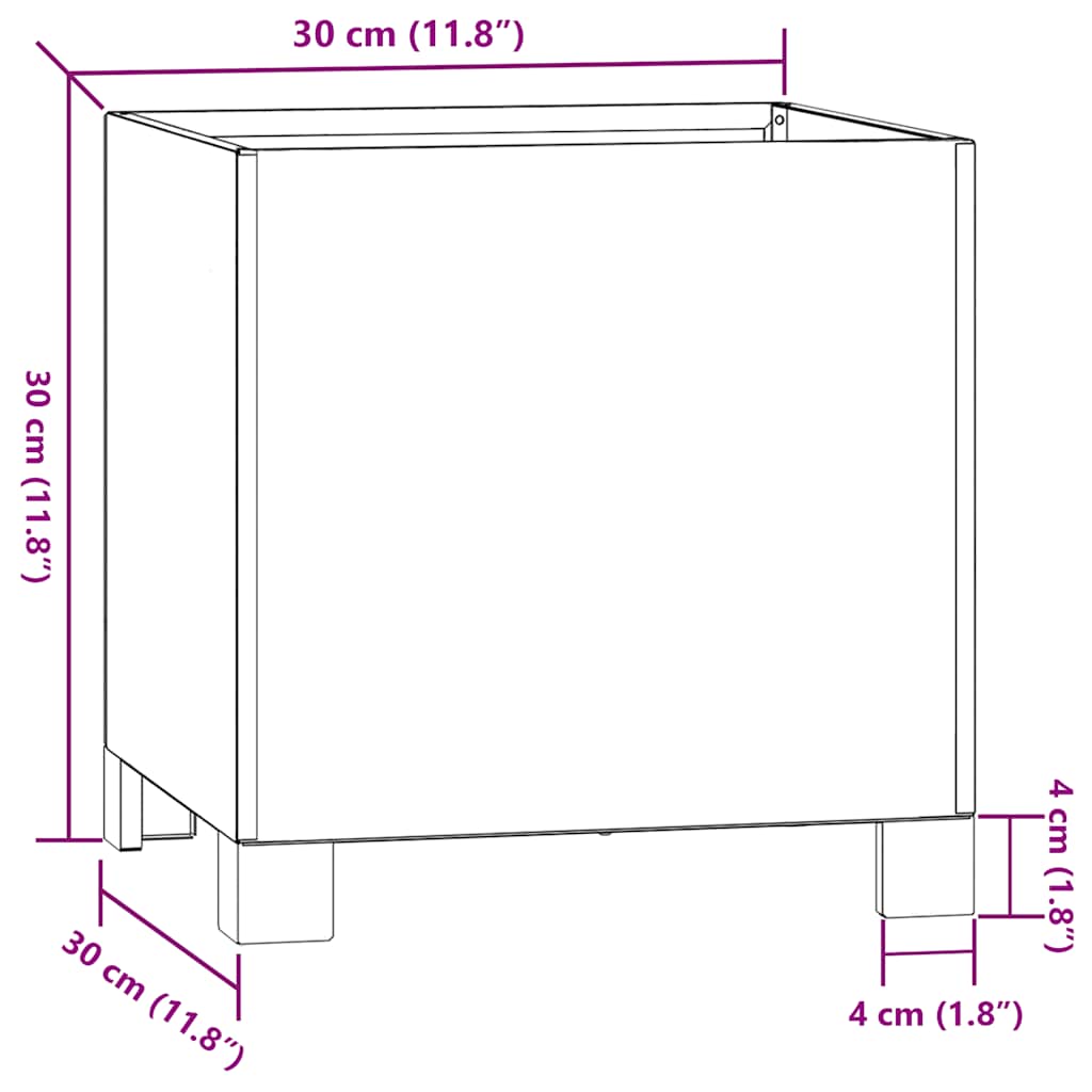 Planters with Legs 2 pcs Rusty 30x30x30 cm Corten Steel