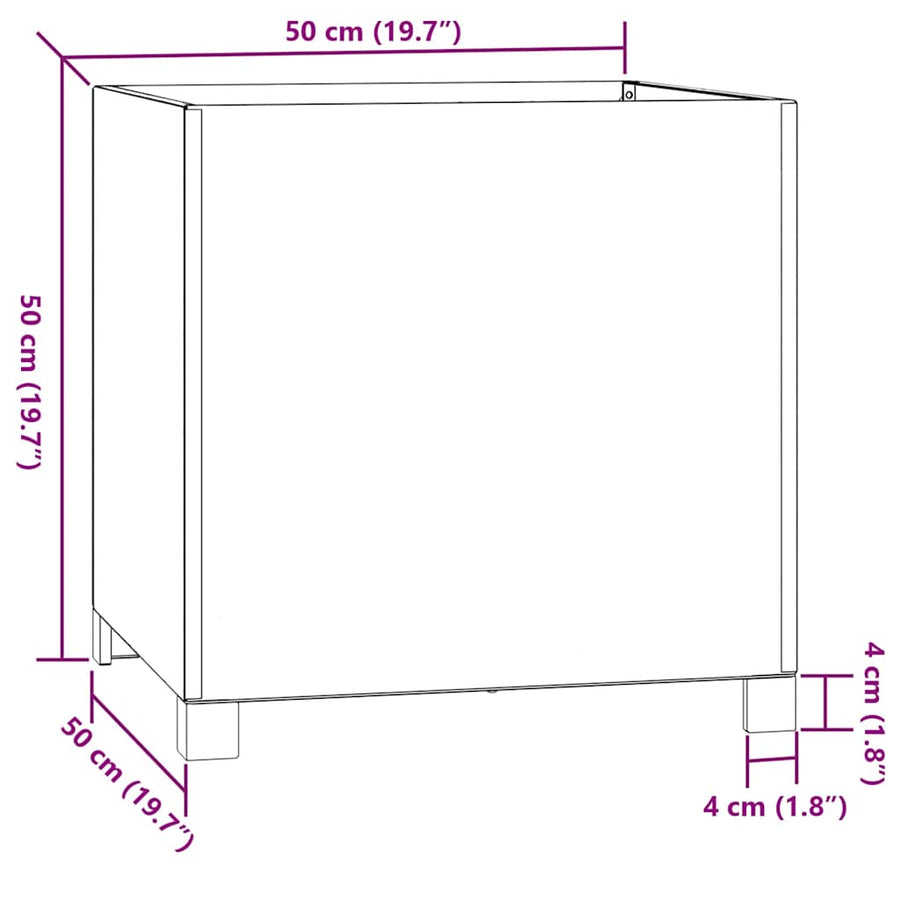 Planters with Legs 2 pcs Rusty 50x50x50 cm Corten Steel