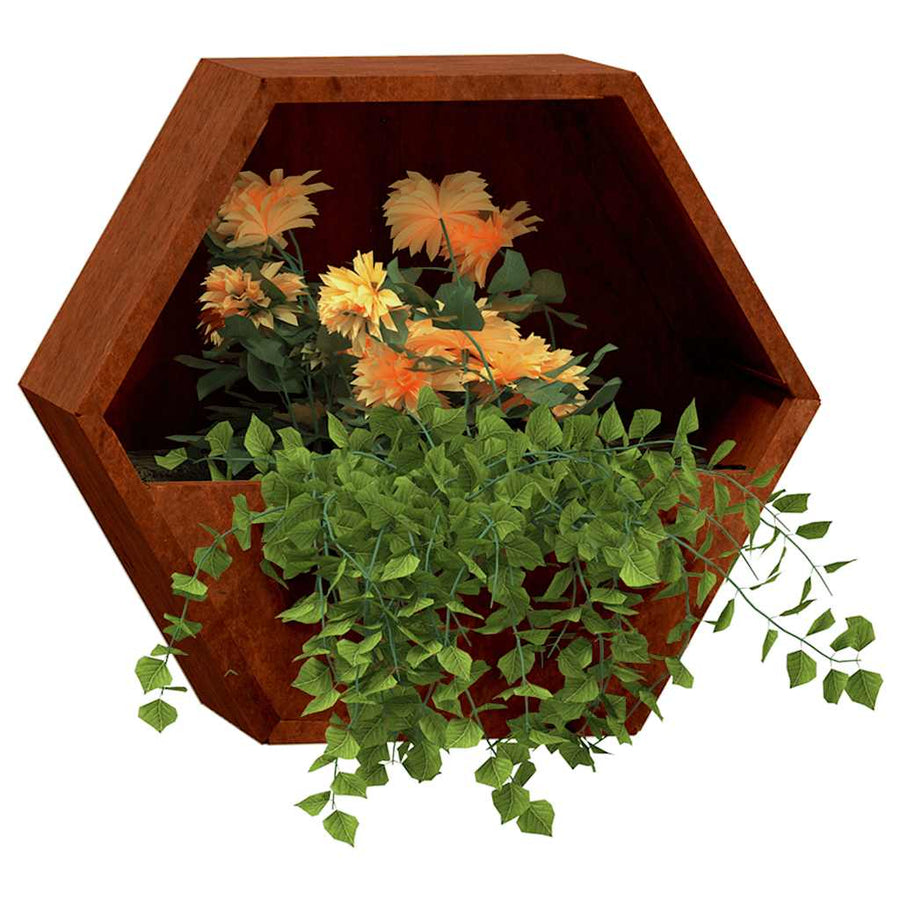 Wall Planters 2 pcs Rusty Corten Steel 30x10x25 cm