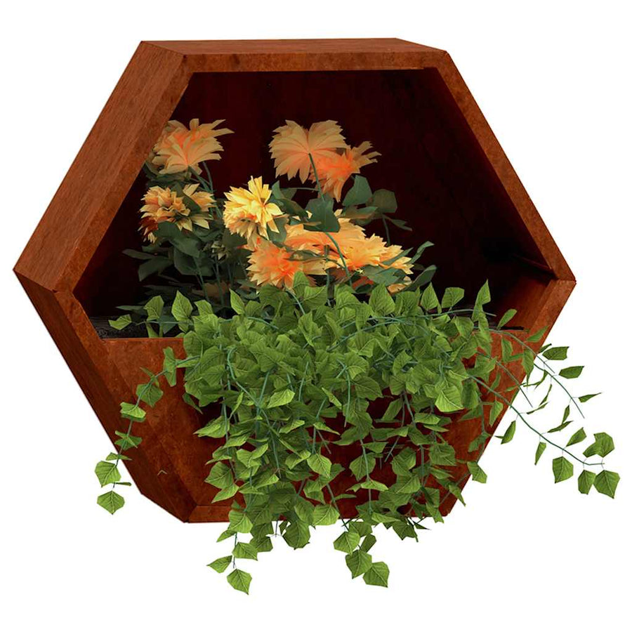 Wall Planters 2 pcs Rusty Corten Steel 46x10x40 cm