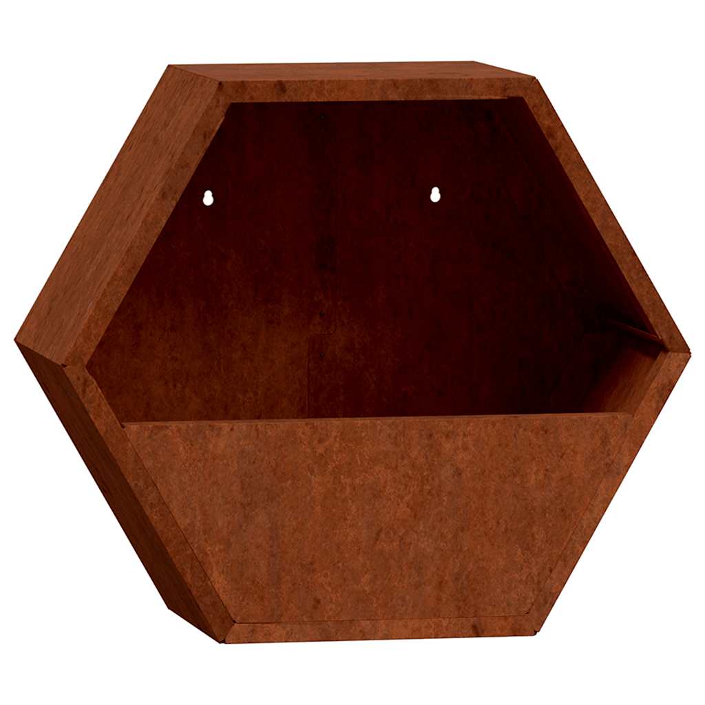 Wall Planters 2 pcs Rusty Corten Steel 46x10x40 cm
