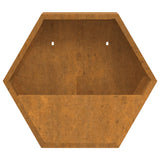 Wall Planters 2 pcs Rusty Corten Steel 46x10x40 cm - Rear View