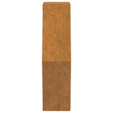 Wall Planters 2 pcs Rusty Corten Steel 46x10x40 cm - Close-Up Angle