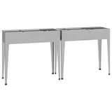 Garden Planters 2 pcs Galvanised Steel - Top-Down View