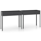 Garden Planters 2 pcs Anthracite Galvanised Steel - Front View