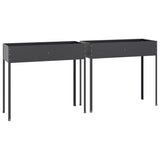 Garden Planters 2 pcs Anthracite Galvanised Steel - Top-Down View