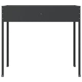 Garden Planters 2 pcs Anthracite Galvanised Steel - Rear View