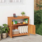 Garden Console Table 80x35x75 cm Solid Wood Acacia - Side View