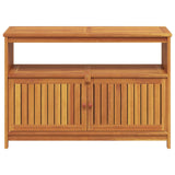 Garden Console Table 110x35x75 cm Solid Wood Acacia - Rear View