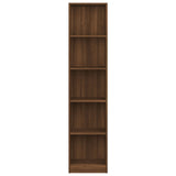 5-Tier Book Cabinet Brown Oak 40x24x175 cm Engineered Wood