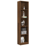 5-Tier Book Cabinet Brown Oak 40x24x175 cm Engineered Wood - 45-Degree Angle