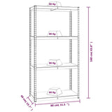4-Layer Shelves 4 pcs Silver Steel&Engineered Wood - Extra Image
