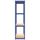 4-Layer Shelves 3 pcs Blue Steel&Engineered Wood - Rear View