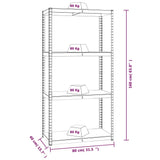 4-Layer Shelves 4 pcs Blue Steel&Engineered Wood - Extra Image