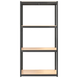 4-Layer Shelves 3 pcs Anthracite Steel&Engineered Wood - 45-Degree Angle